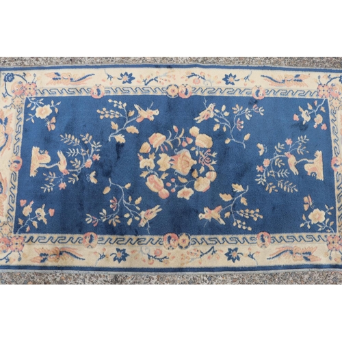 1135 - Chinese wool carpet, approx 85cm x 156cm