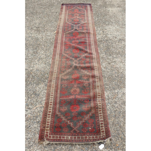1137 - Persian hand knotted wool hall runner, approx 60cm x 278cm