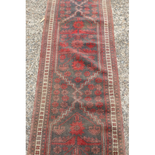 1137 - Persian hand knotted wool hall runner, approx 60cm x 278cm