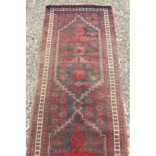 1137 - Persian hand knotted wool hall runner, approx 60cm x 278cm