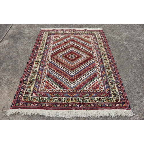 1608 - Handmade Persian Afshari Kilim, 100% Wool, approx 181cm x 134cm