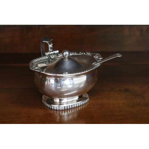 1718 - Antique hallmarked sterling silver table salt with blue Bristol liner along with matched London ster... 