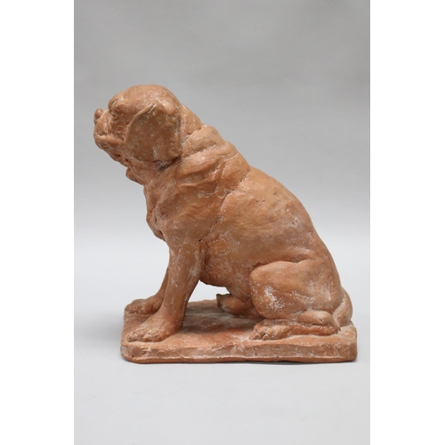 1737 - Rhonda Barbara (Barbara) Tribe (1913-2000) Australia, terracotta seated pug dog, incised signature, ... 