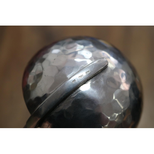 1744 - Australian hand beaten silver horn mounted silver ladle, impressed JPT 920 AUST, approx 26cm L