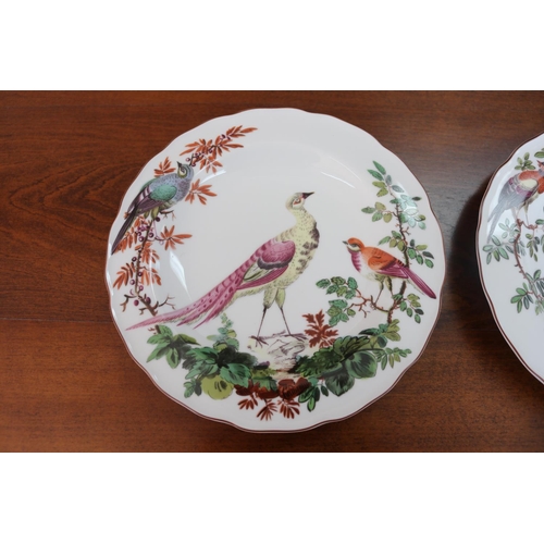 1755 - Set of four Portuguese plates, after the antique 1765 examples, painted with exotic birds, each appr... 