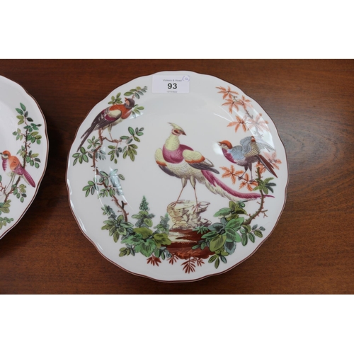 1755 - Set of four Portuguese plates, after the antique 1765 examples, painted with exotic birds, each appr... 