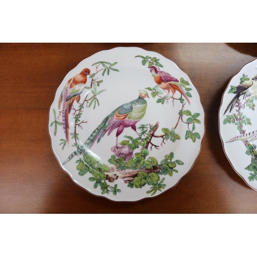 1755 - Set of four Portuguese plates, after the antique 1765 examples, painted with exotic birds, each appr... 