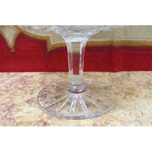 1757 - Large glass lidded pedestal bon bon, approx 38cm H x 26cm Dia