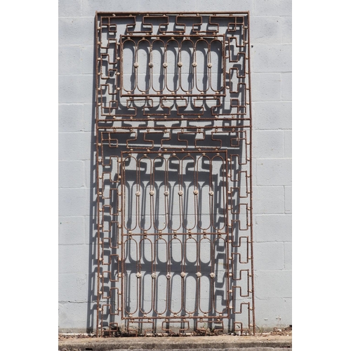 1762 - Large French wrought iron panel, approx 225cm H x 106cm W