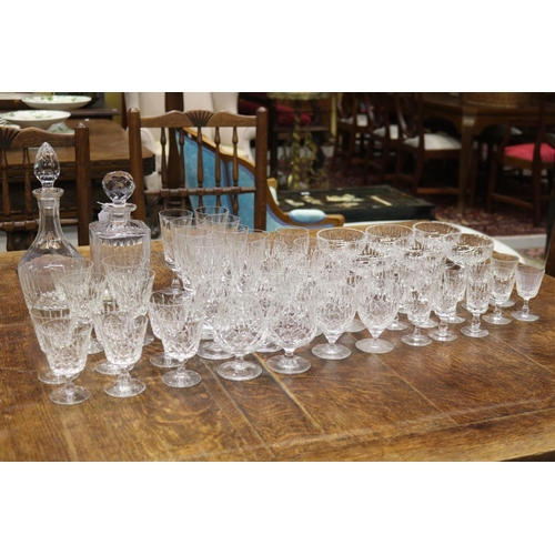 1721 - Edinburgh crystal decanters and glasses, approx 31cm H and shorter