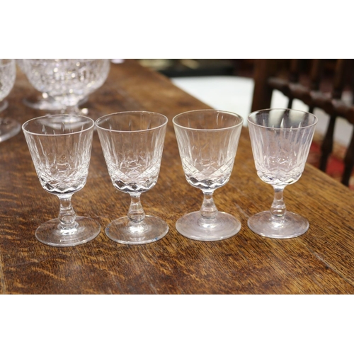 1721 - Edinburgh crystal decanters and glasses, approx 31cm H and shorter