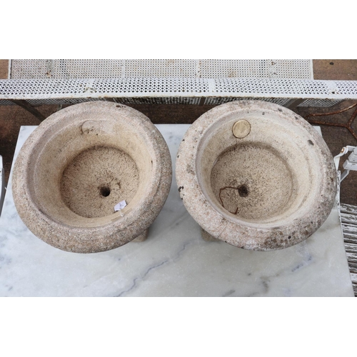 1778 - Pair of Grandon Fres composite urn form planters, each approx 32cm H x 31cm Dia (2)