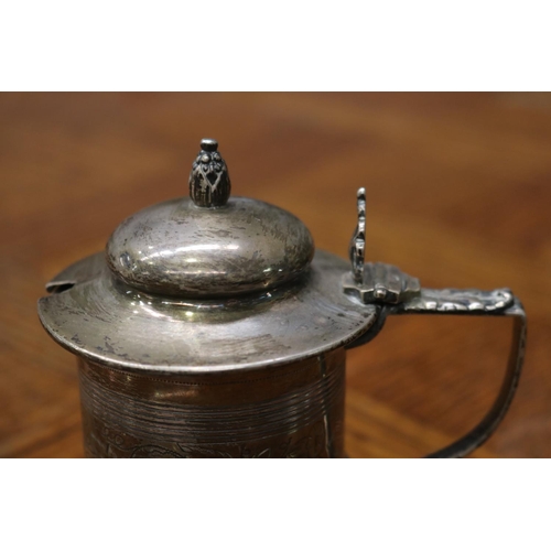 1615 - Antique hallmarked sterling silver pedestal mustard pot, with a later applied lid, also with a later... 