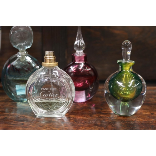 1622 - Six perfume bottles, some signed, some empty, to include Ciel De Provence; Panthere de Cartier. Unkn... 