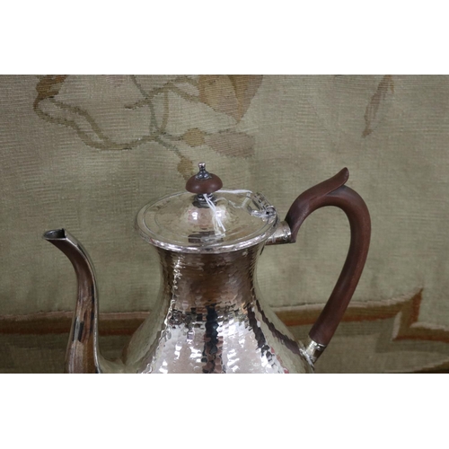 343 - Beaten Sheffield plate coffee pot, approx 22cm H