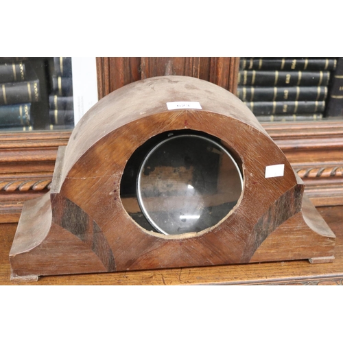 465 - Art Deco Wooden clock case, no internal parts, with front glass, approx 23cm H x 43cm W x 14cm D