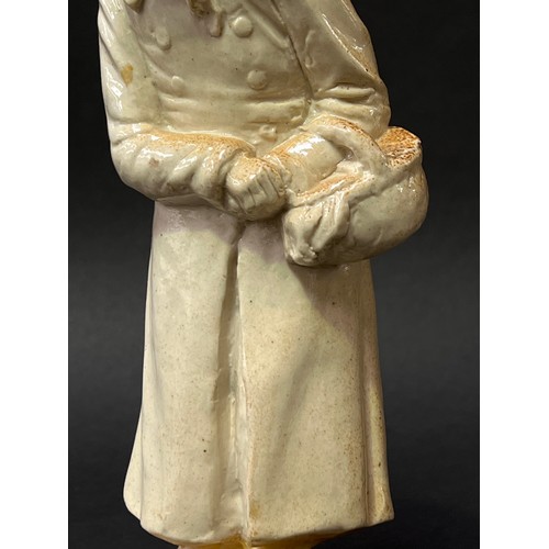 44 - Antique Doulton Lambeth figure Mr Squeers with damages,  Leslie Harradine c 1912, with incised mark,... 