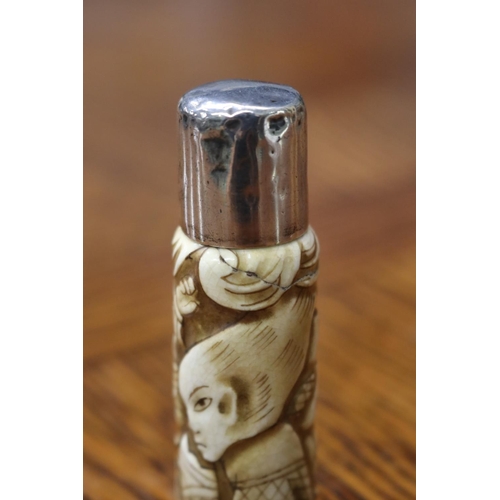 1646 - Satsuma style silver mounted scent bottle Charles May of Birmingham, purchased Bombay 1918, approx 7... 