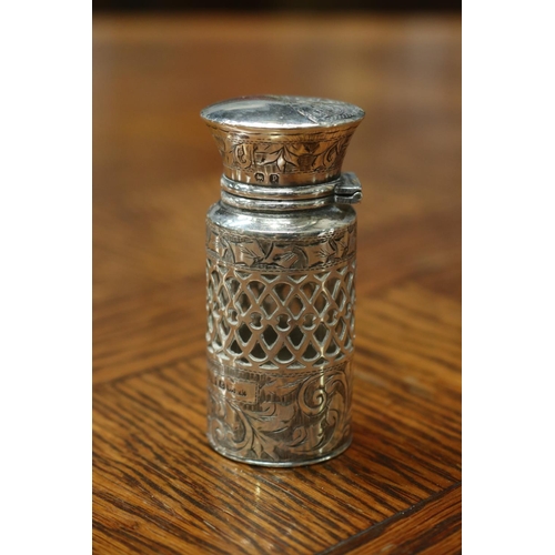 1647 - Hallmarked sterling silver scent bottle, approx 7cm H