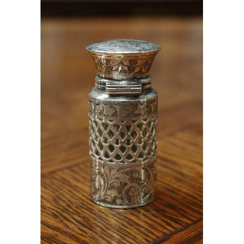 1647 - Hallmarked sterling silver scent bottle, approx 7cm H