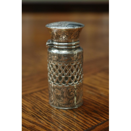 1647 - Hallmarked sterling silver scent bottle, approx 7cm H