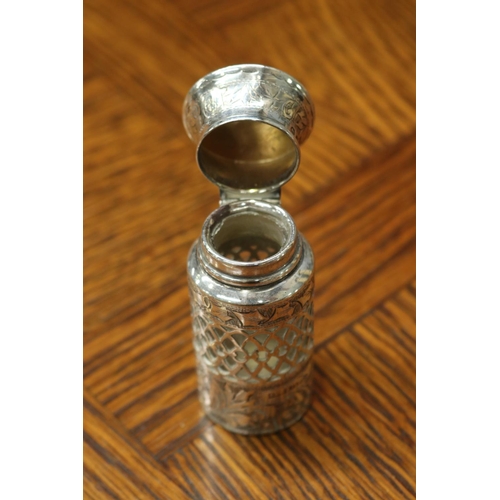 1647 - Hallmarked sterling silver scent bottle, approx 7cm H