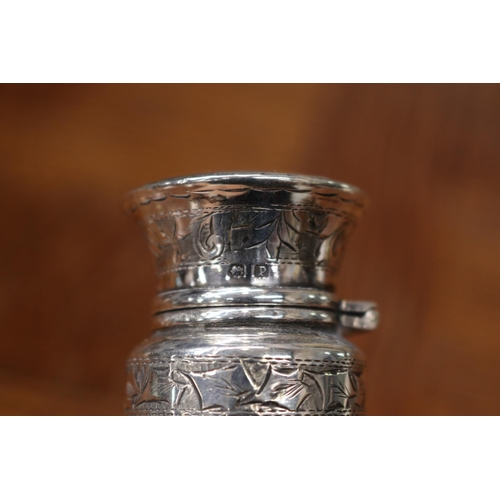 1647 - Hallmarked sterling silver scent bottle, approx 7cm H