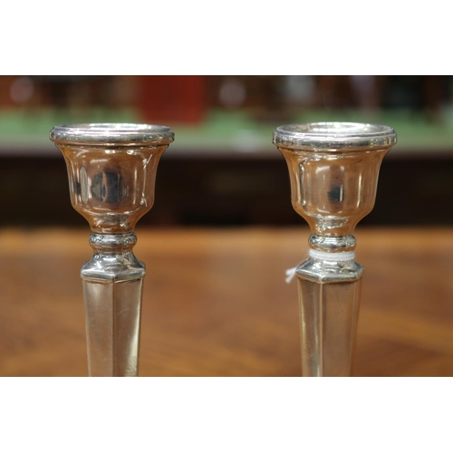 1650 - Pair of sterling silver candlesticks, approx 16cm H (2)