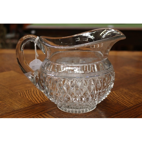 1651 - Glass jug, approx 16cm H x 22cm W