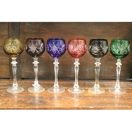 1658 - Set of six hock glasses, each approx 22cm H  (6)