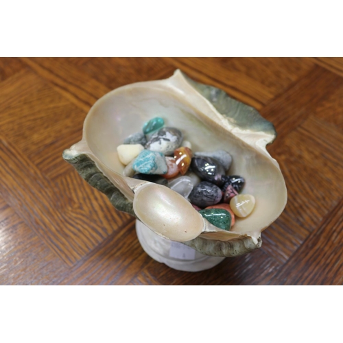 1660 - Decorative shell bowl, approx 12cm H x 19cm W x 16cm D