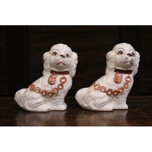 1665 - Pair of Staffordshire style dogs, each approx 14cm H x 13cm W  (2)