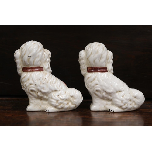 1665 - Pair of Staffordshire style dogs, each approx 14cm H x 13cm W  (2)