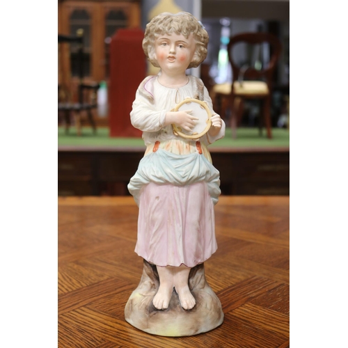 1681 - Bisque figure of a young girl, approx 33cm H