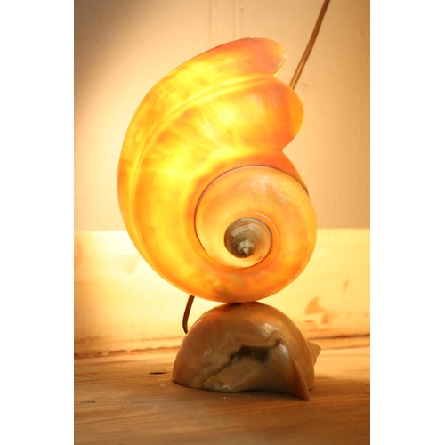 1685 - Decorative shell light, working at time of inspection, approx 22cm H x 13cm W