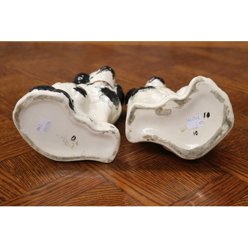 1686 - Pair antique Staffordshire dog figures, each approx 21cm H x 15cm W