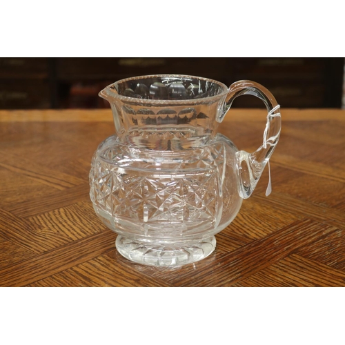 1689 - Glass water jug, approx 19cm H x 19cm W