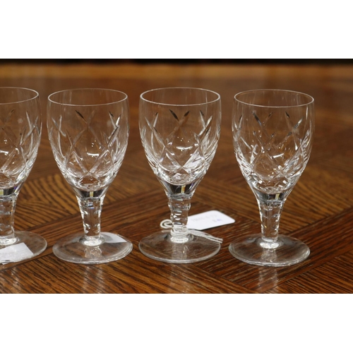 1692 - Lot of six glasses, marked Stuart England, each approx 11cm H