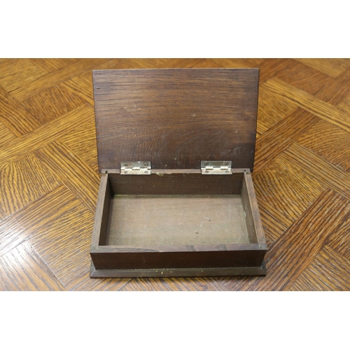 1693 - French Brittany wooden box, approx 6cm H x 21cm W x 14cm D