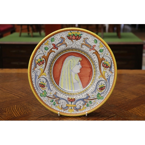 1695 - Vintage Italian Majolica Ars Deruta plate, approx 26cm Dia