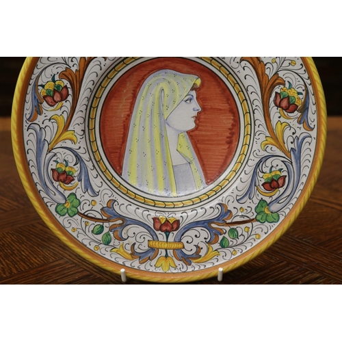 1695 - Vintage Italian Majolica Ars Deruta plate, approx 26cm Dia