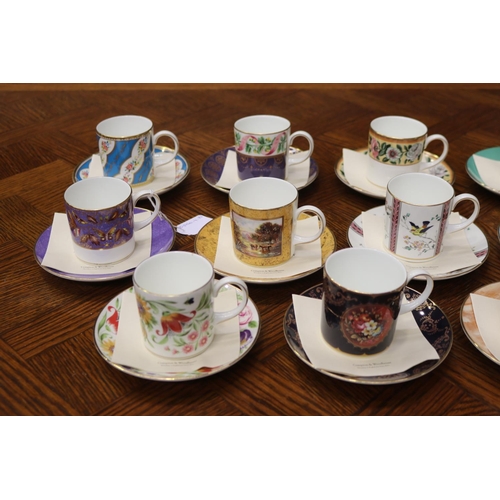 1700 - Good collection of The Coalport Museum Historic Coffee Cup Collection cups & saucers