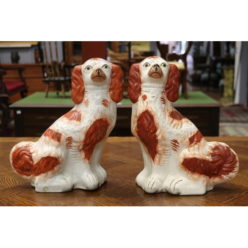 1716 - Pair of antique Staffordshire dog figures, each approx 33cm H x 25cm W