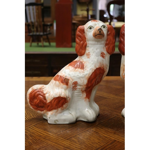 1716 - Pair of antique Staffordshire dog figures, each approx 33cm H x 25cm W