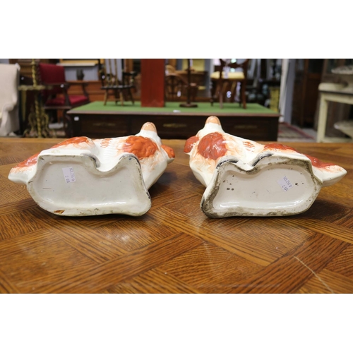 1716 - Pair of antique Staffordshire dog figures, each approx 33cm H x 25cm W