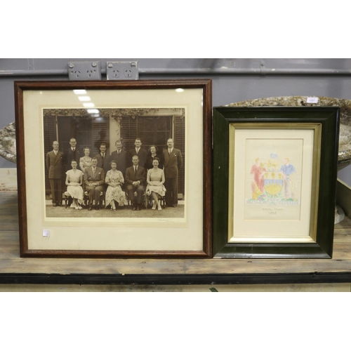 1723 - Photo of Queen Elizabeth II and a Royal Visit framed piece, approx 27cm x 34cm and smaller (2)
