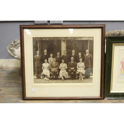 1723 - Photo of Queen Elizabeth II and a Royal Visit framed piece, approx 27cm x 34cm and smaller (2)