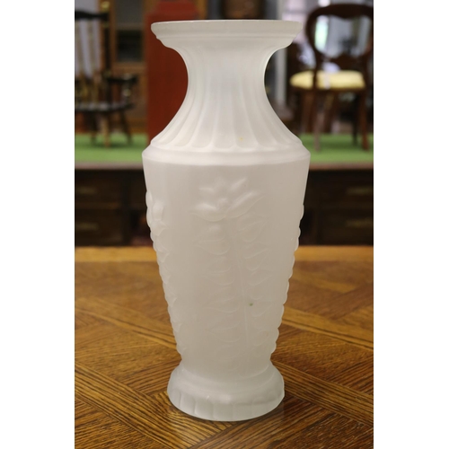1729 - Decorative French glass vase, approx 33cm H