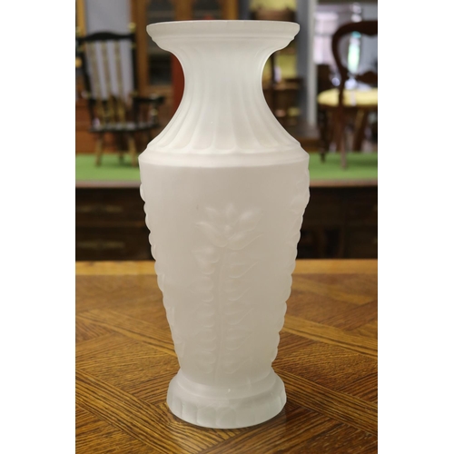 1729 - Decorative French glass vase, approx 33cm H