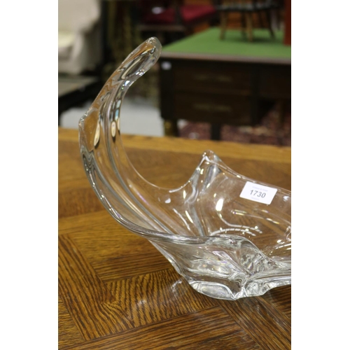 1730 - Vintage French pulled glass centre bowl, approx 26cm H x 46cm W
